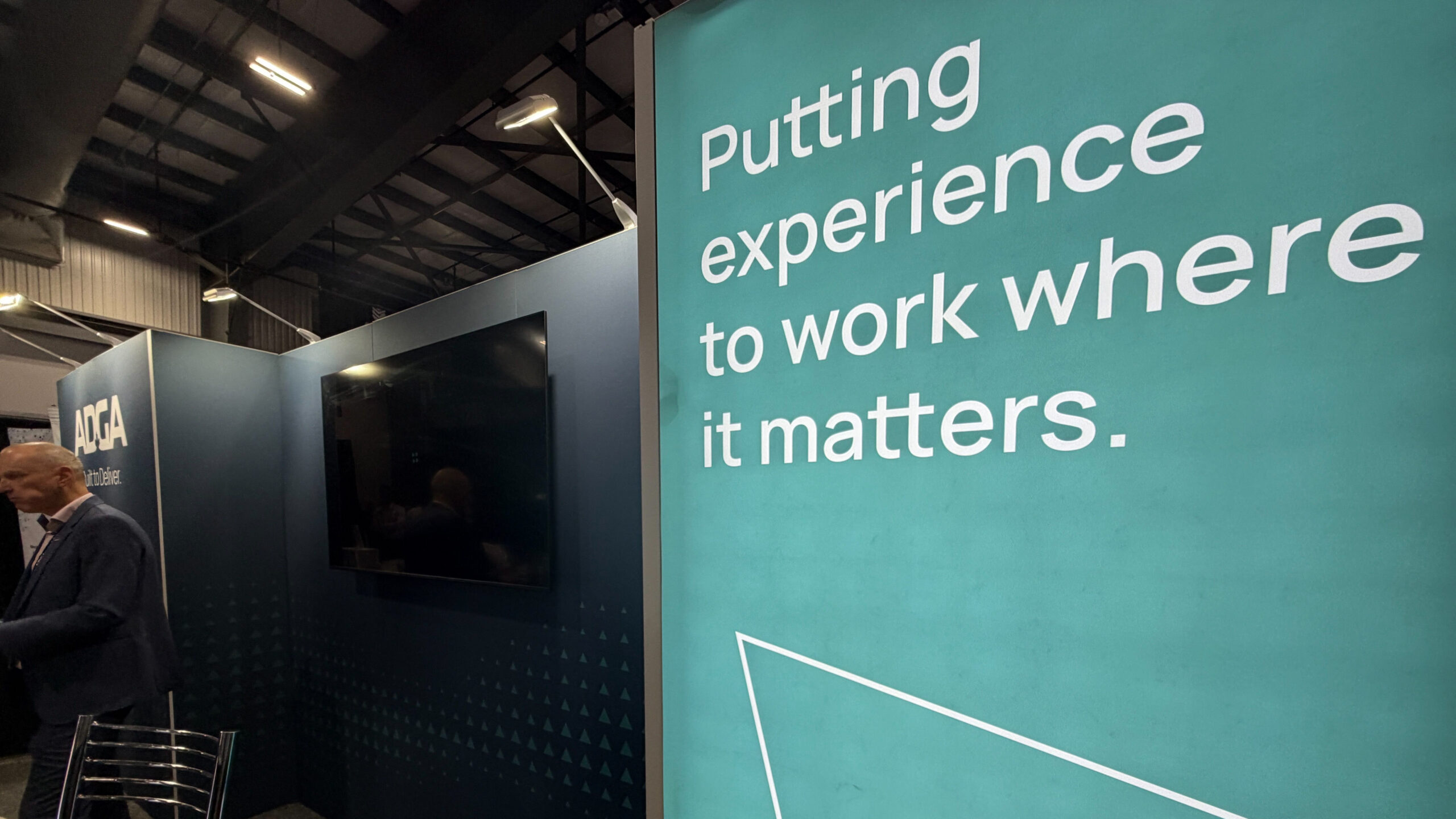 Close-up image of ADGA's booth, designed by Initiate from CANSEC 2026.